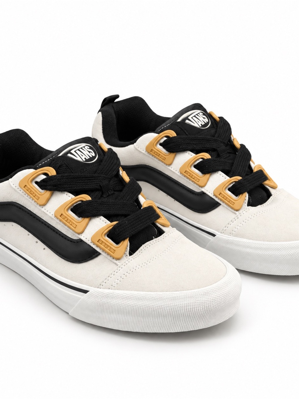 Vans Low-Top Sneakers in Cream, Black & Gold Accents new with tags size 12